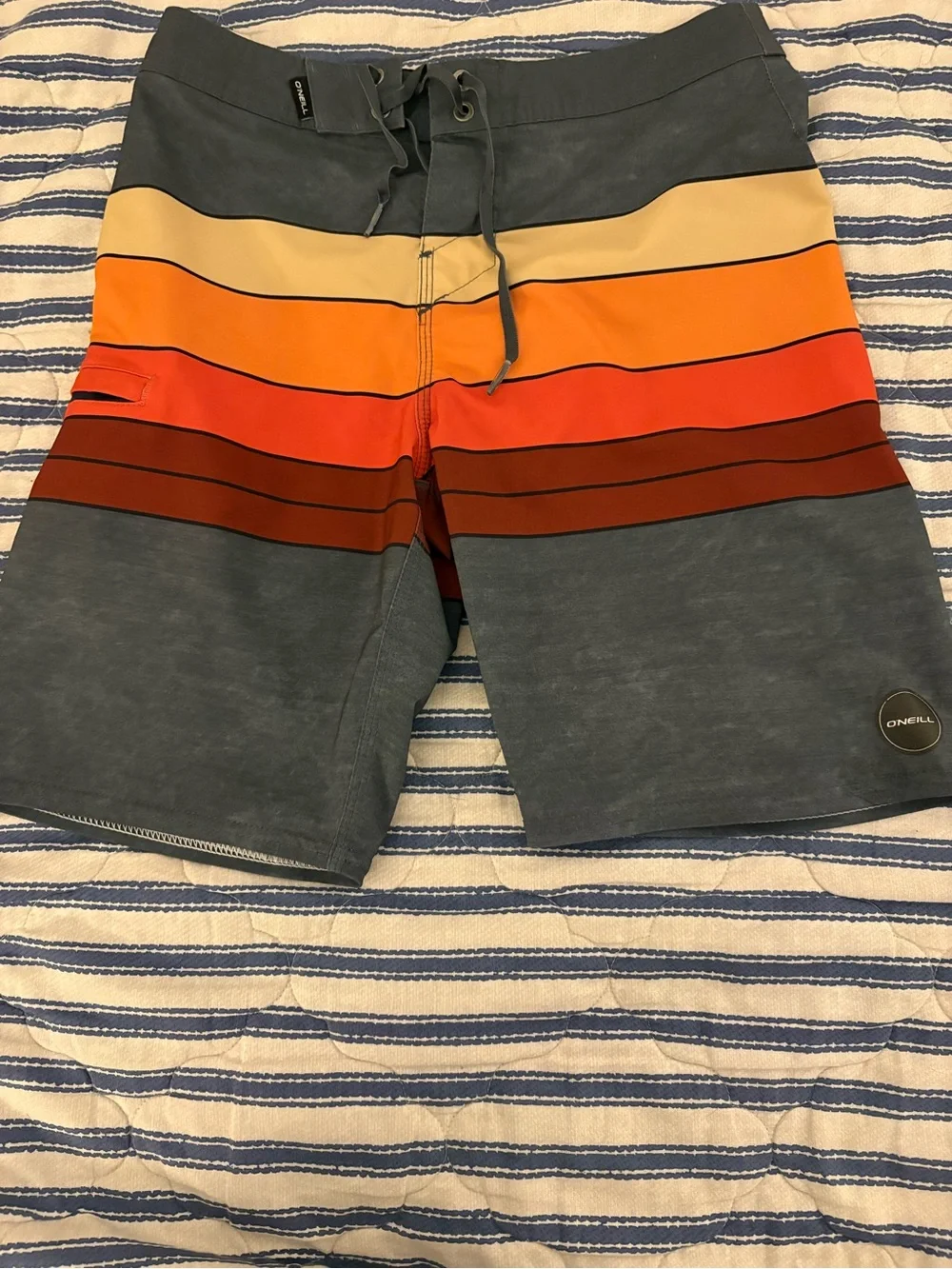 7 Mixed Boy’s Swim Trunks - Blue, Black, Yellow, Gray